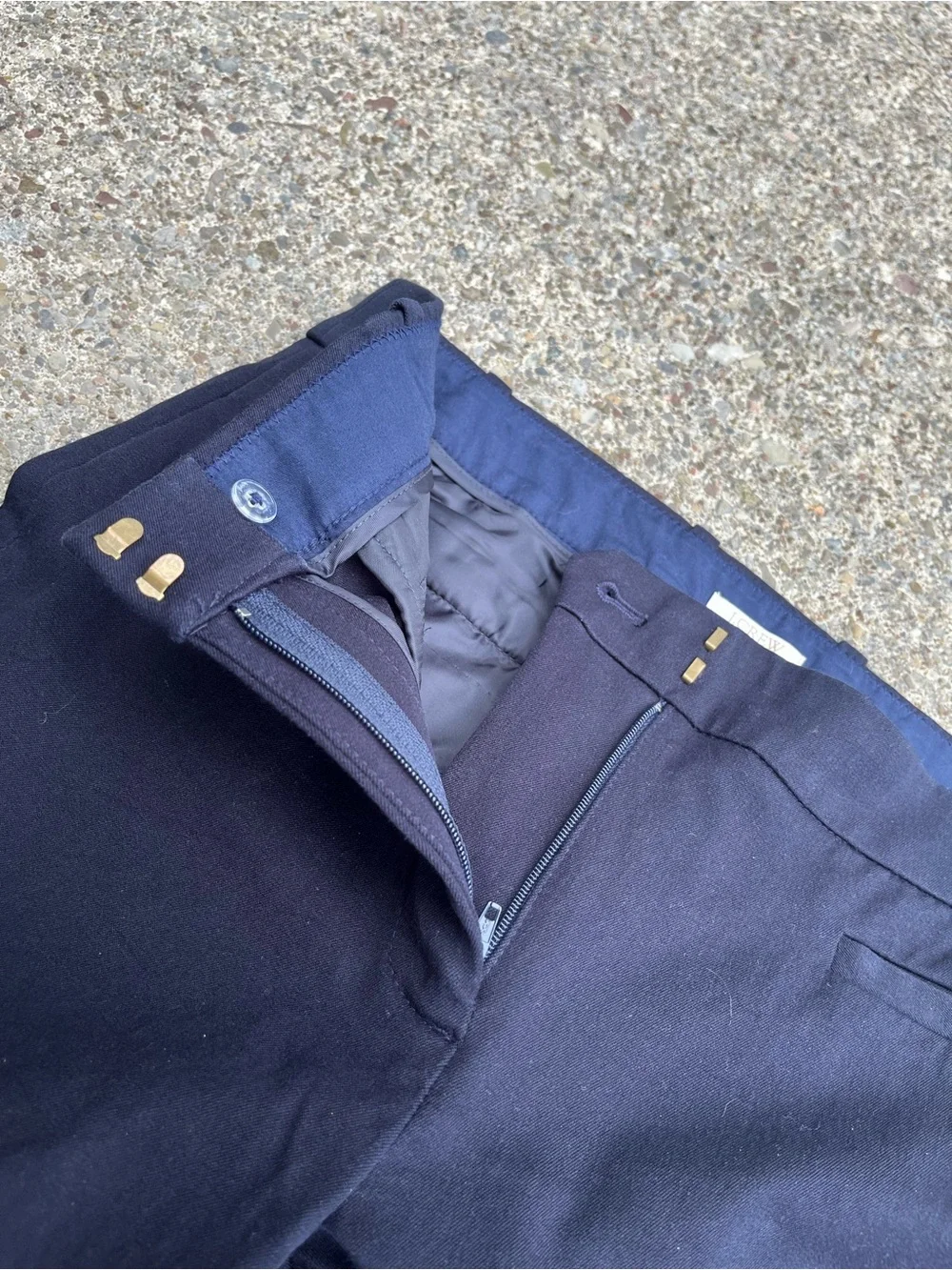J. Crew Navy Straight-Leg Women's pants.